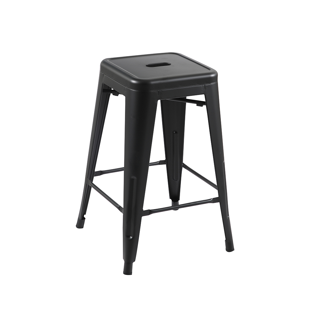 Taburete de metal negro
