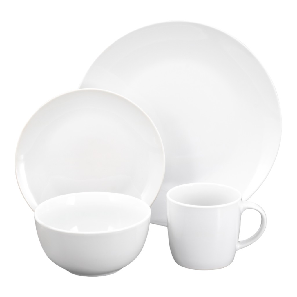 Set De 16 Piezas De Vajilla Blanca