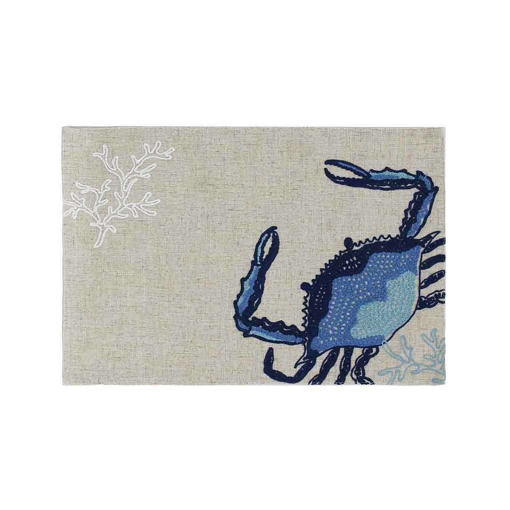 Individual Con Estampado De Cangrejo Azul 33x48cm