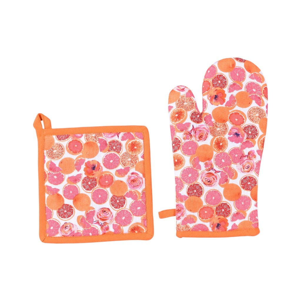 Set Guantes Agarra Olla 20X20Cm-17X30Cm