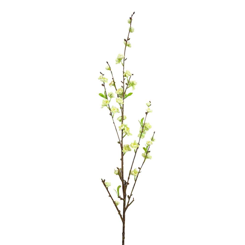 Flor Artificial De Blossom Spray Crema/Verde 115Cm