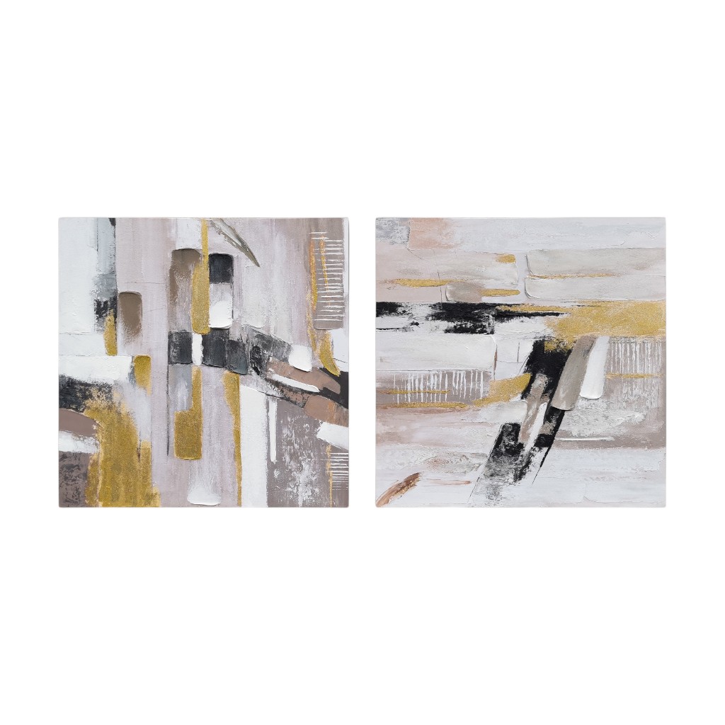 Cuadro Abstracto En Tonos Neutros Surtidos 100X4X100Cm