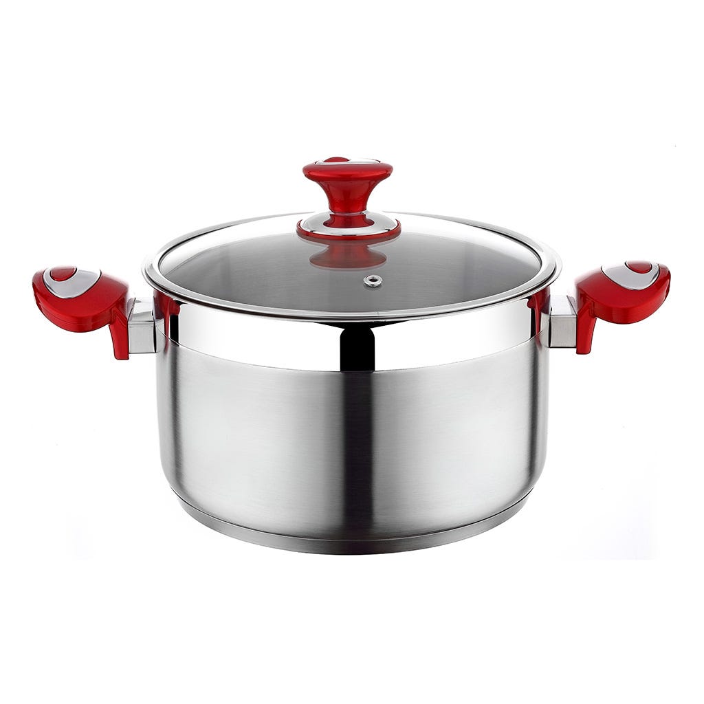 Olla con tapa de metal rojo Fantasy 28x18