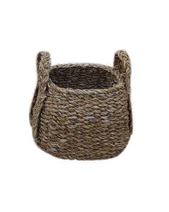 CESTA DE ALMACENAMIENTO DECORATIVA DE ALGAS MARINAS 23X16X17CM
