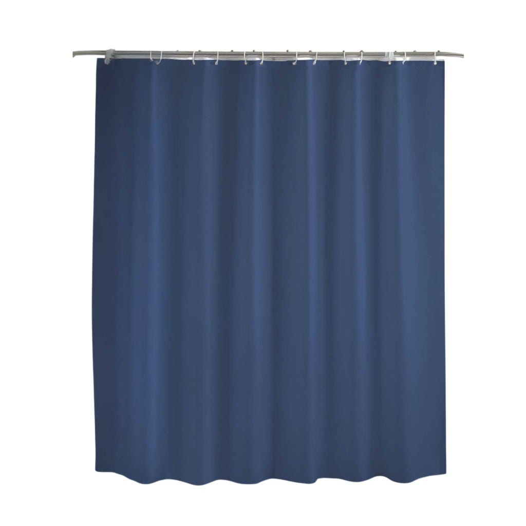Cortina De Baño Con Ganchos Azul Navy 183X183Cm