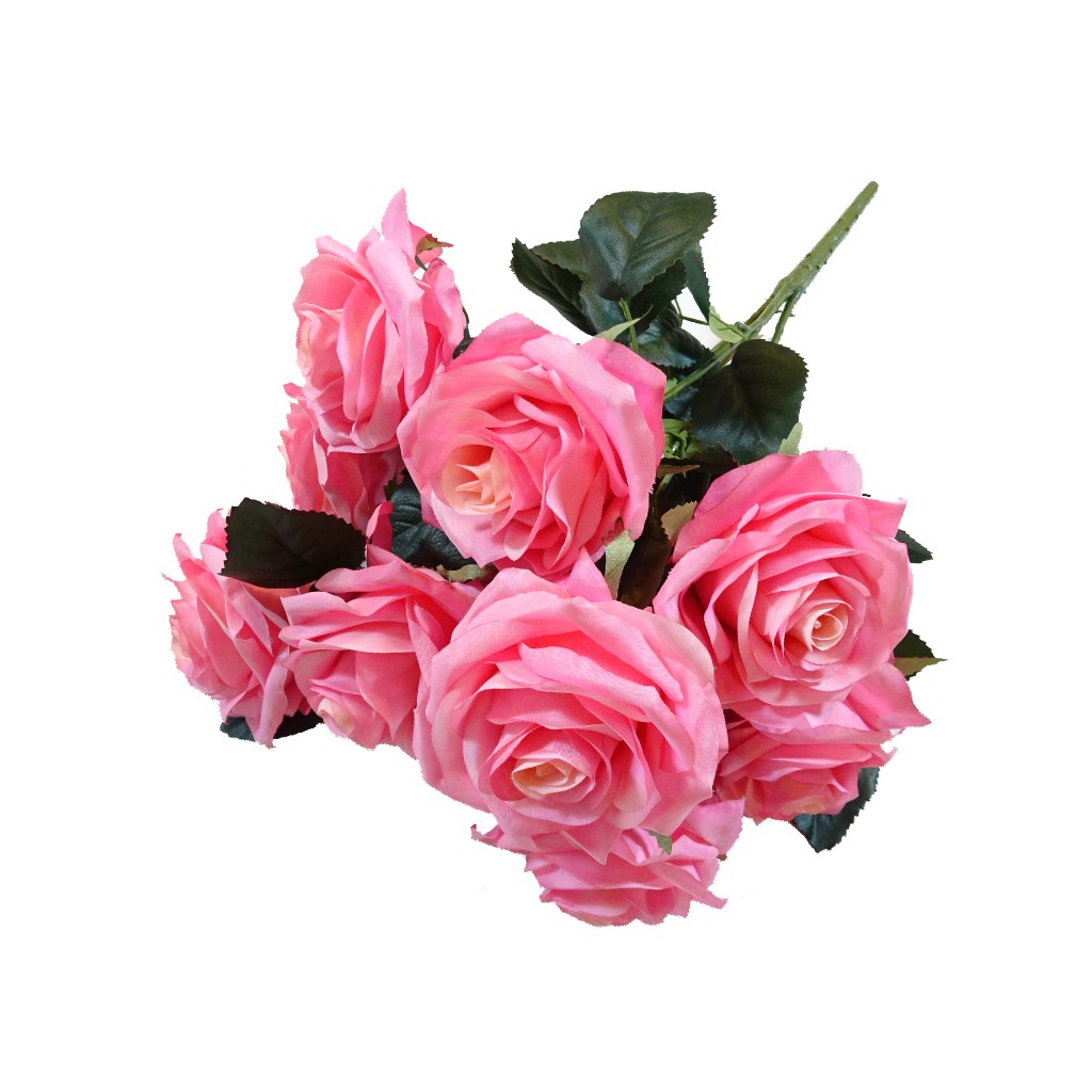 Buque De X10 Rosas Rojas Artificial 45Cm