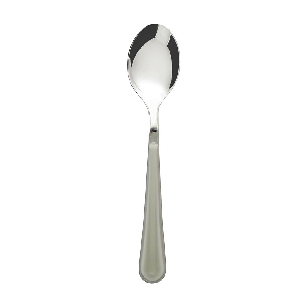 Cuchara de té individual plateado con mango gris