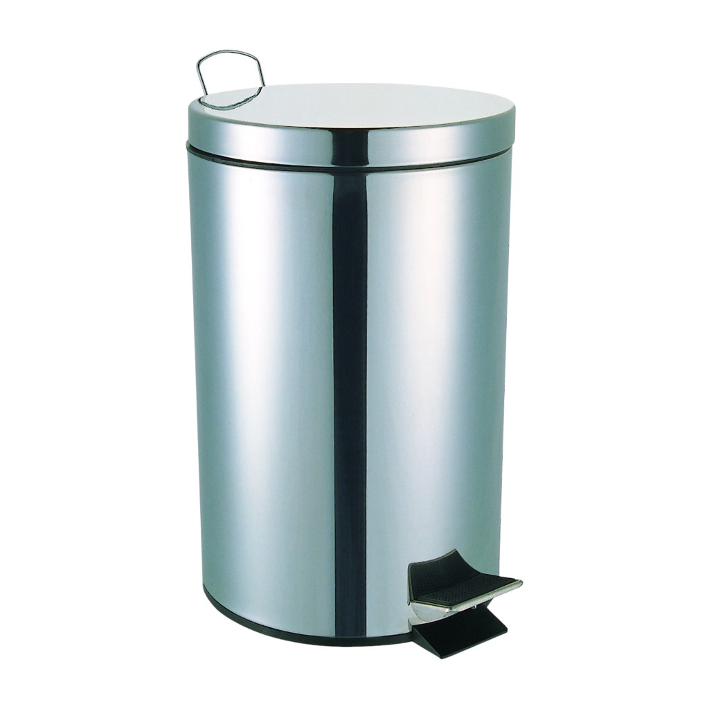Papelera Plateado Con Pedal 20l