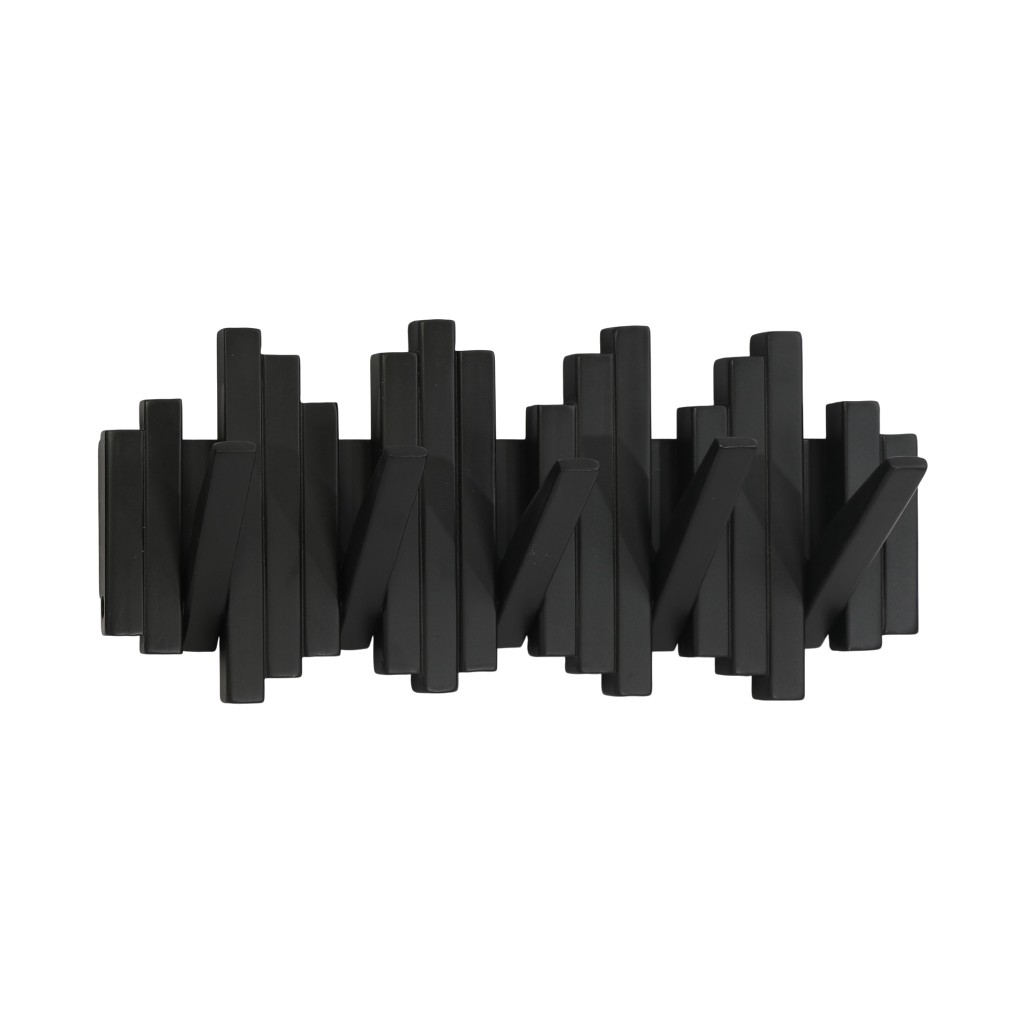 Perchero Negro De Pared 39.50x3x18cm