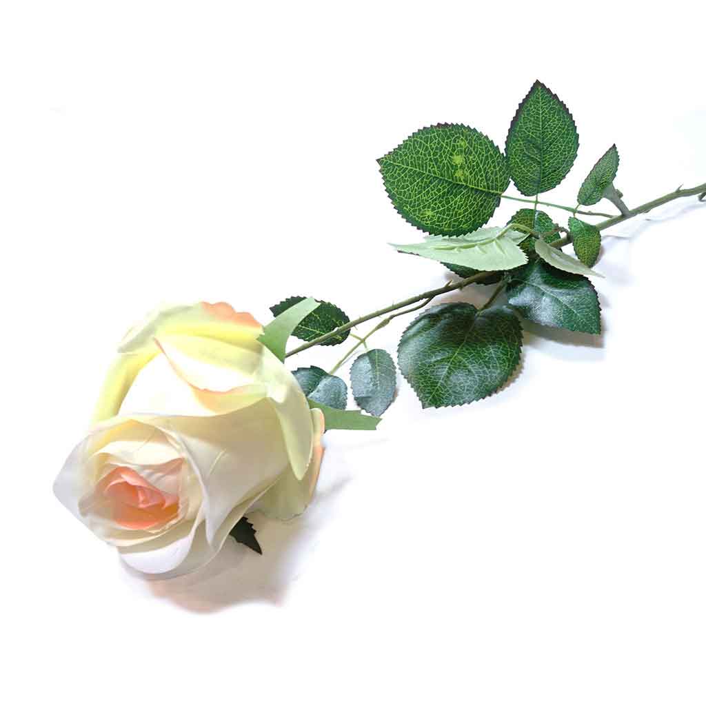 Flor Artificial Brote De Rosa Peach/Blanca 74Cm
