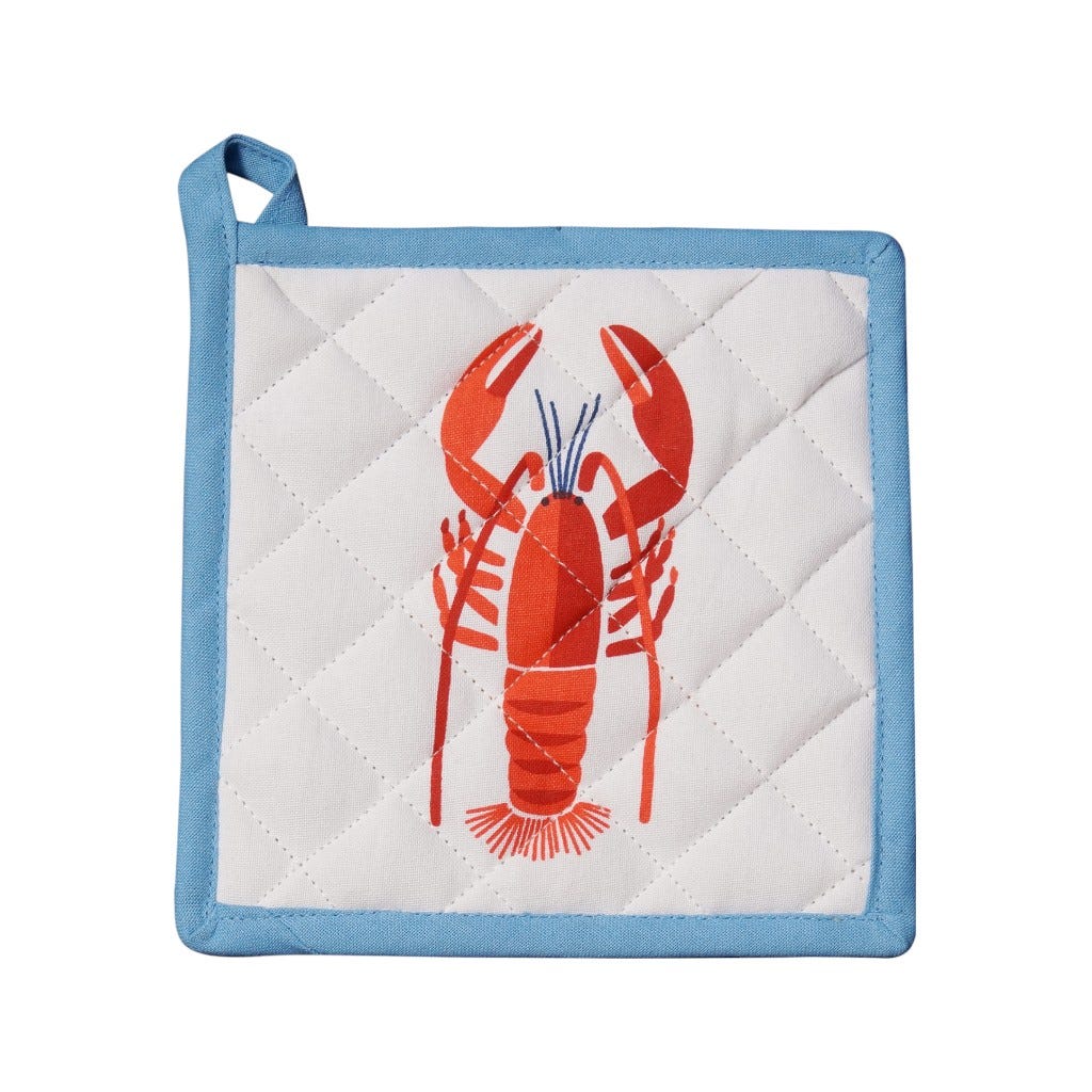 Agarra Olla Blanco Estampado 20X20Cm