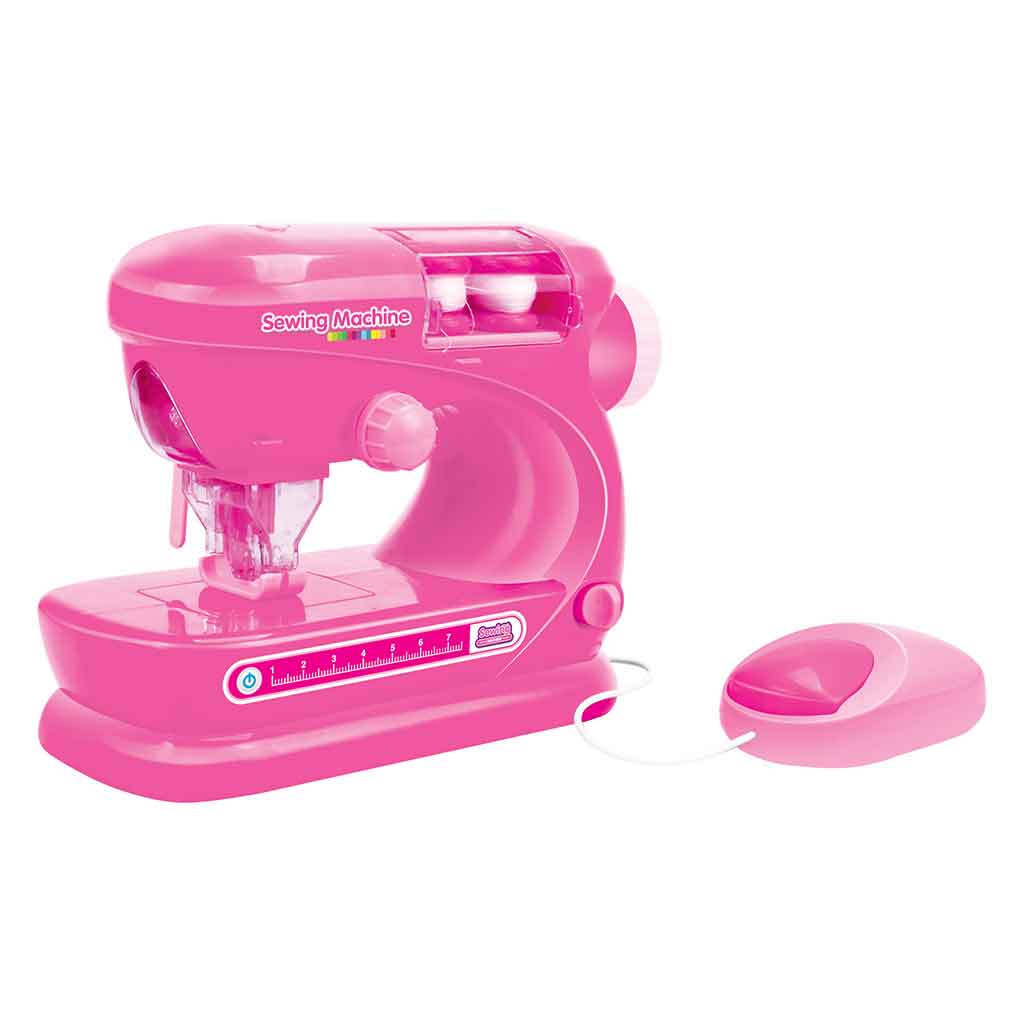 Juego de máquina de coser rosada