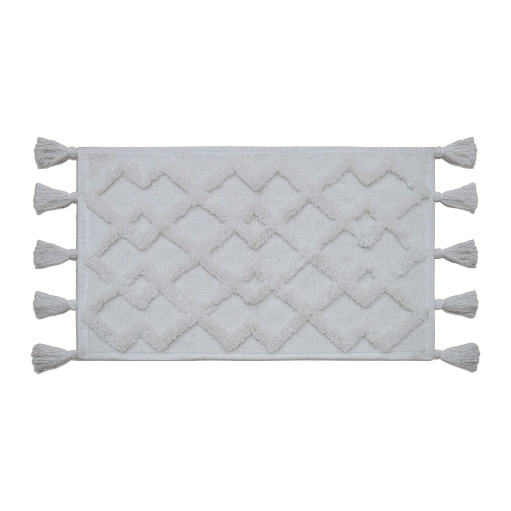 Alfombra Blanco De Baño Con Flecos 50x80cm