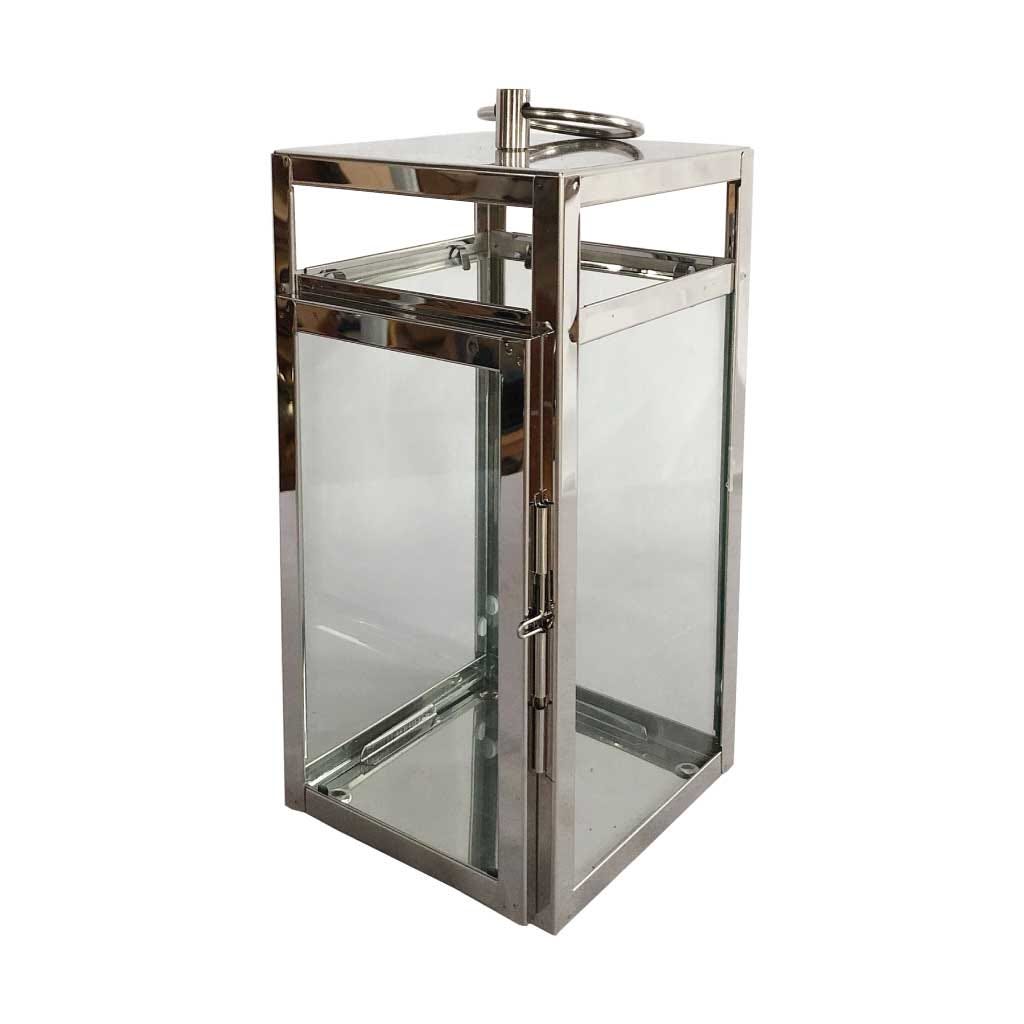 Farol decorativo de acero inoxidable 13x12x25
