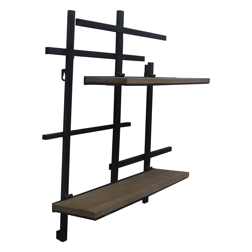 Estante de Pared Negro de Hierro