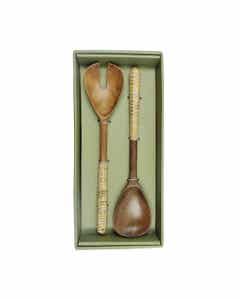 Set 2 Pcs De Cubiertos Para Ensalada Natural 28X7X2Cm