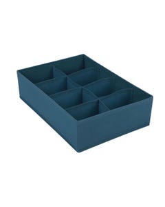 Organizador para cajón plegable azul con 8 compartimiento
