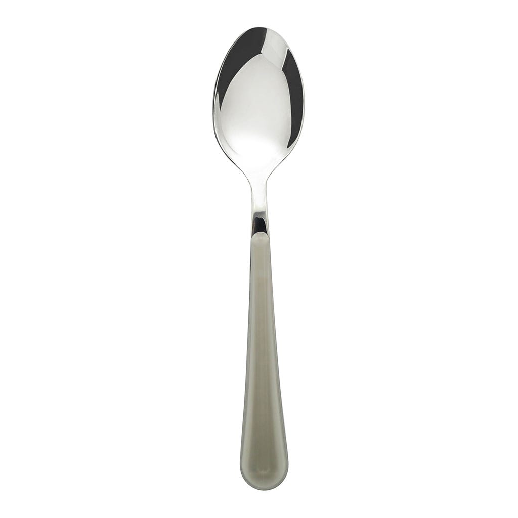 Cuchara individual plateada con mango gris