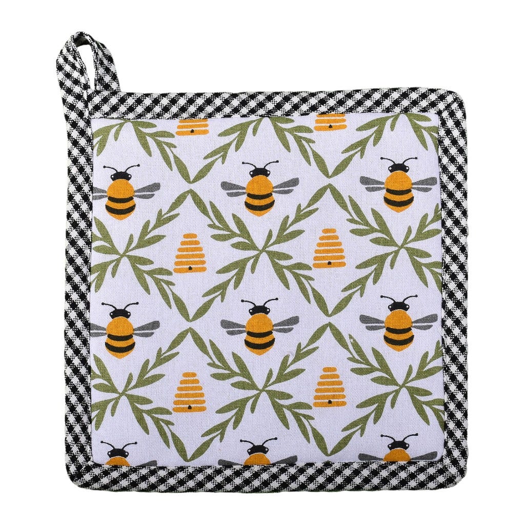 Agarra Olla Estampado De Abeja 20X20Cm