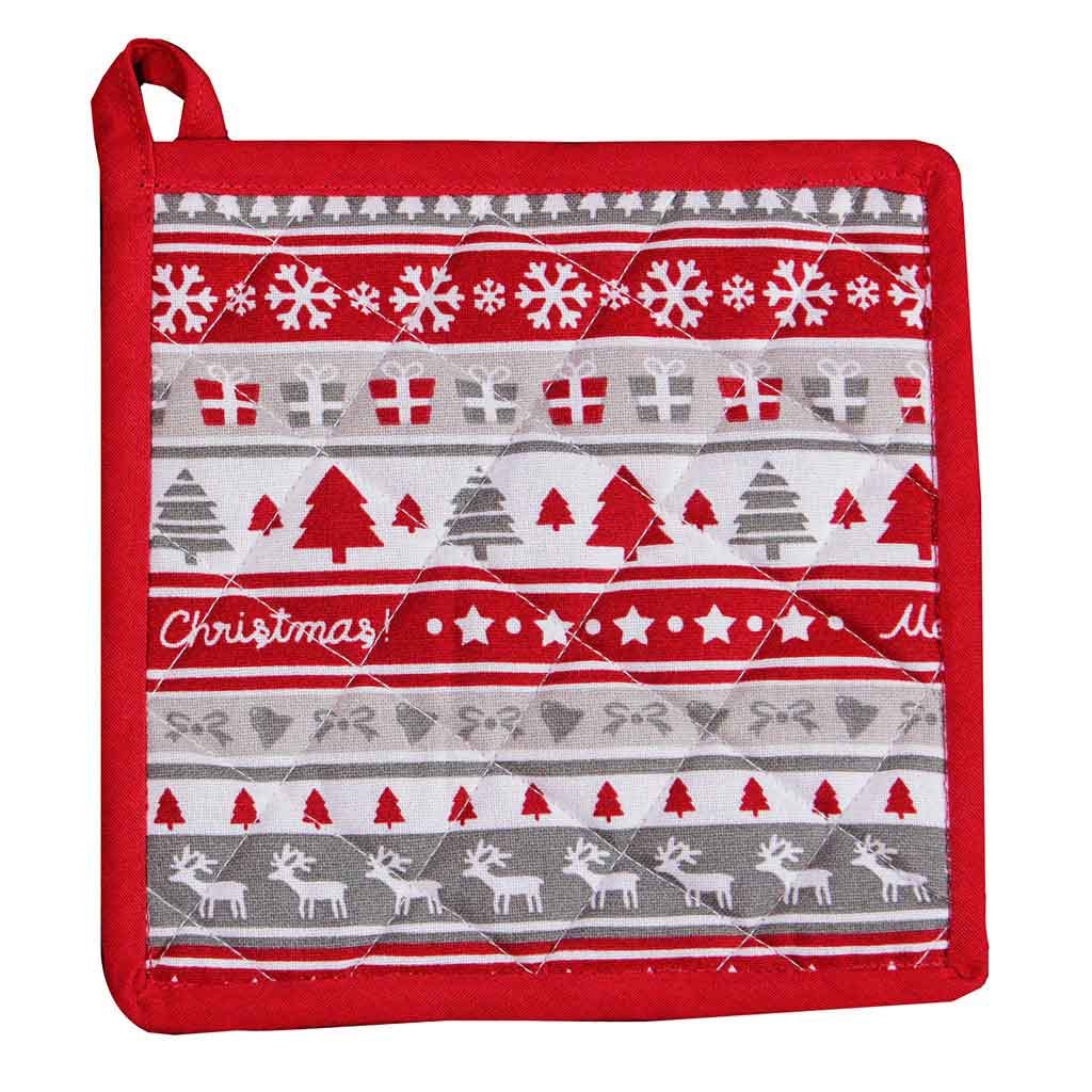 Agarra ollas con estampado de árbol navideño 20x20cm