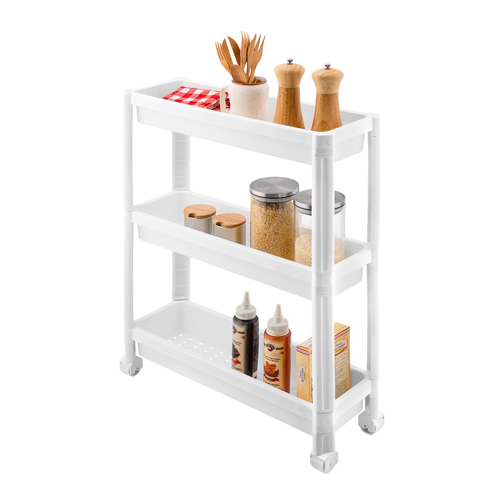 Estante De 3 Niveles Blanco 54X18X68Cm
