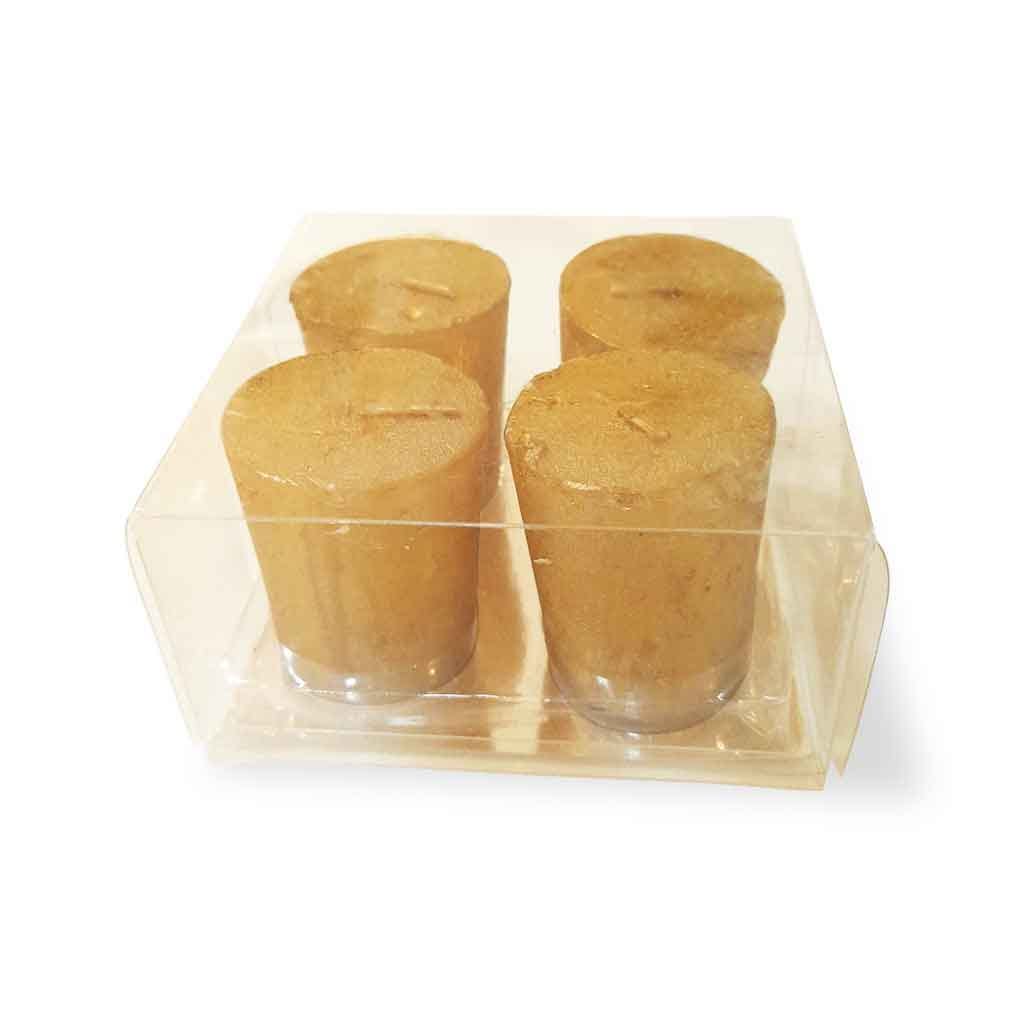 Set de 4 velas votiva dorado 4X5CM