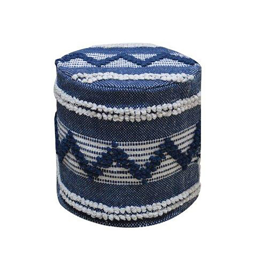 Decorativo Puff Redondo Color Azul