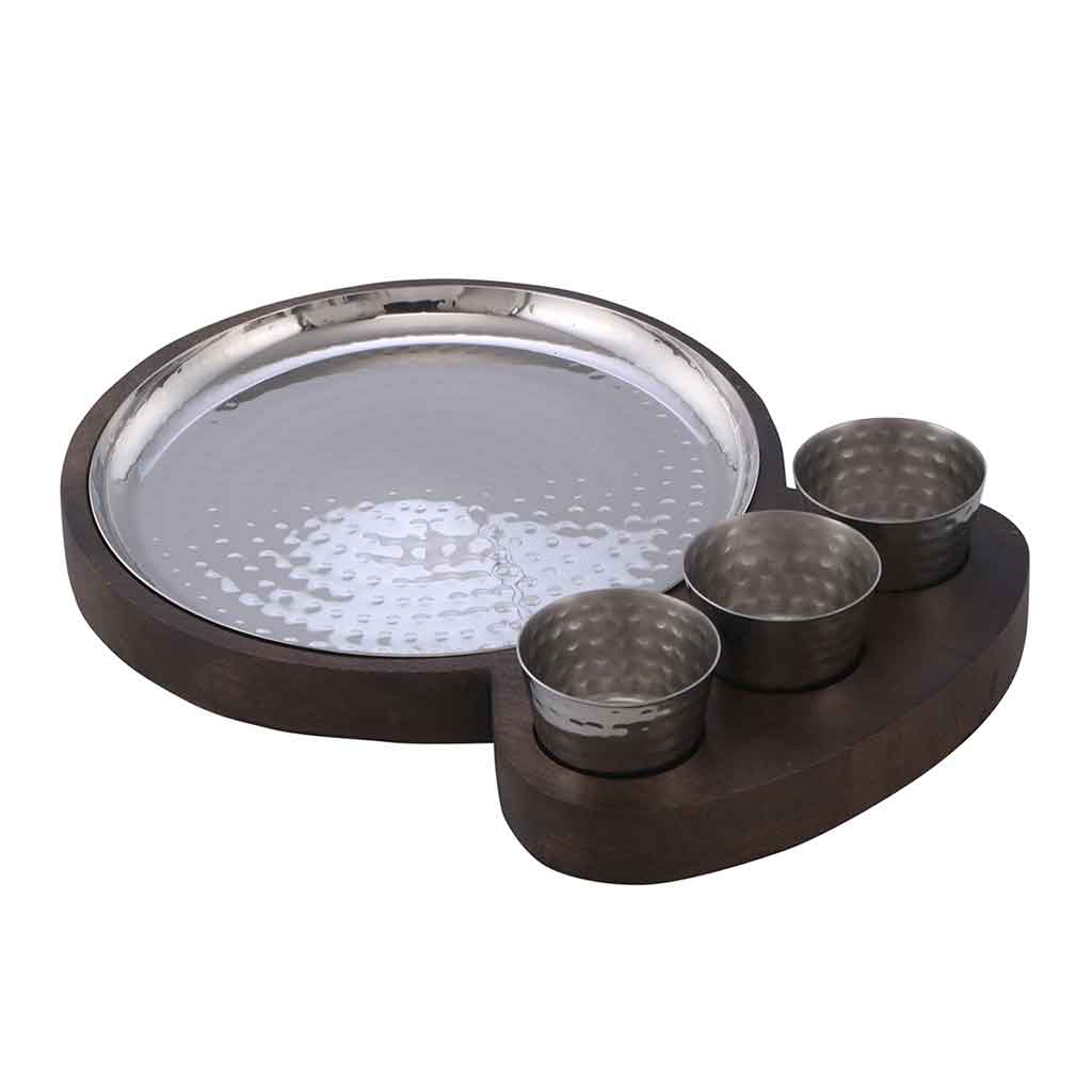 Set Para Servir Con Base De Madera 35X26Cm