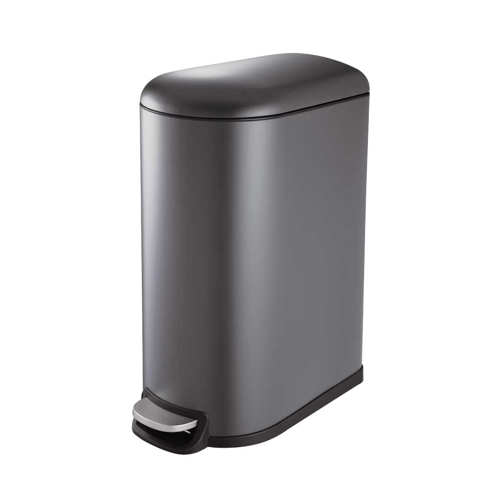 Papelero de aluminio gris rectangular 40 L