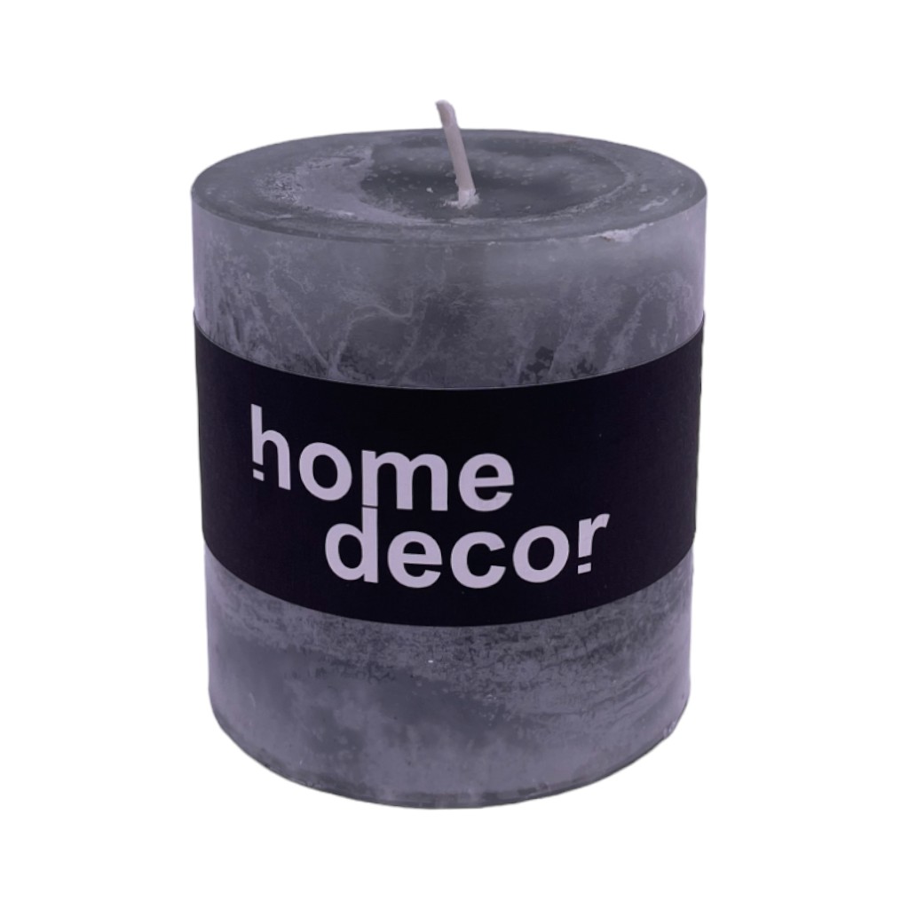Vela Decorativa Gris 7X7.5Cm