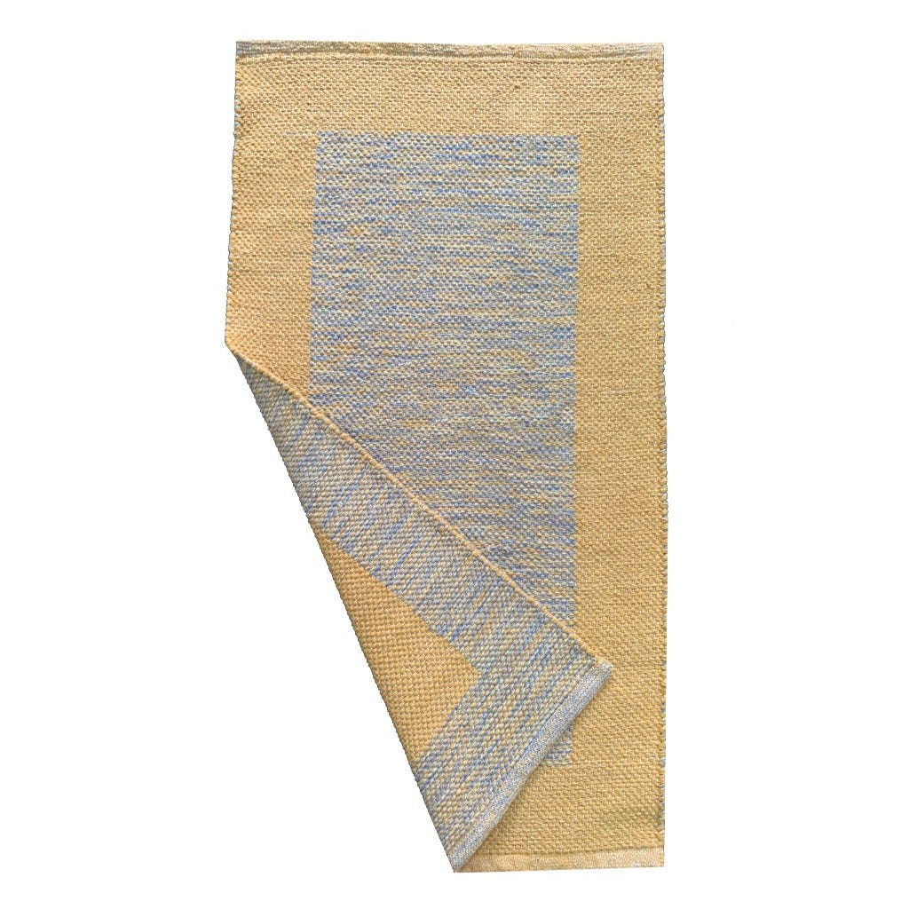 Alfombra Amarilla Y Celeste 60X110Cm