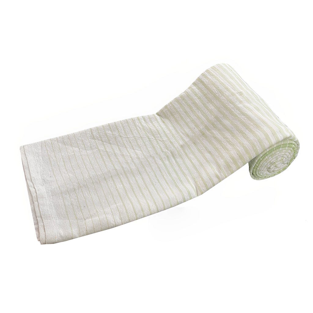 Cubrecama De Algodón Blanco De Rayas Verde 220X240Cm
