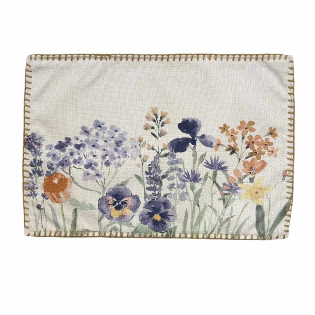Individual Blanco Estampado Floral Set 4Pzas 33X48Cm