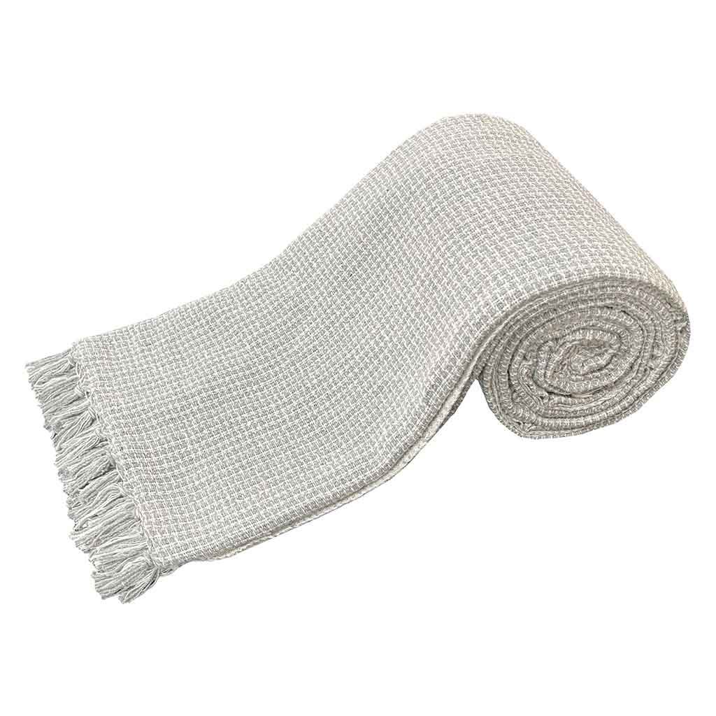 CUBRECAMA CON DISEÑO GRIS CLARO/BLANCO 220X240CM