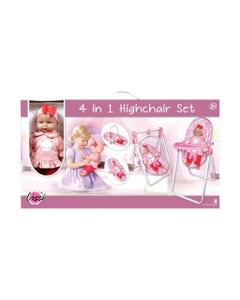 Lissi Doll - Muñeca Bebé De 30 cm Con Silla Alta 4 en 1