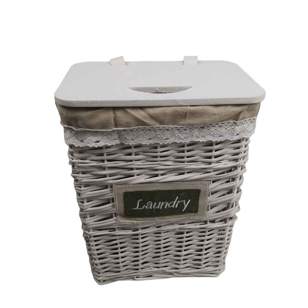 Cesta De Willow Para Ropa Con Tapa 32x20x40cm
