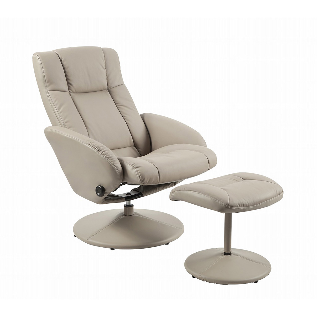 POLTRONA RECLINABLE + REPOSAPIES BEIGE 72.5X80X83.5CM