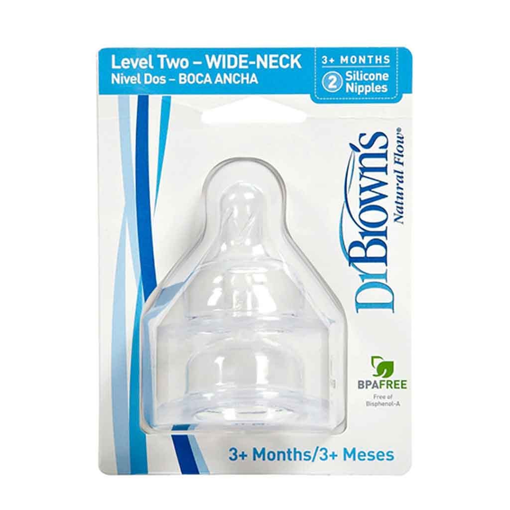 SET DE 2 TETINAS DE SILICONA FLUJO NATURAL DR BROWN