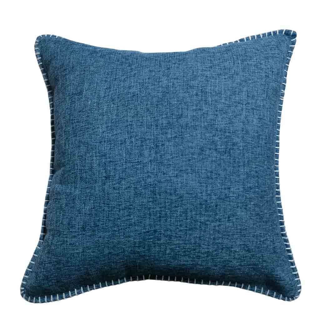 Cojín Azul Borde Diseño Bordado 45x45cm
