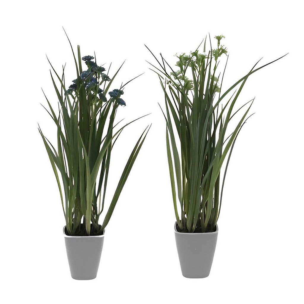 Planta artificial hierba en maceta surtidos