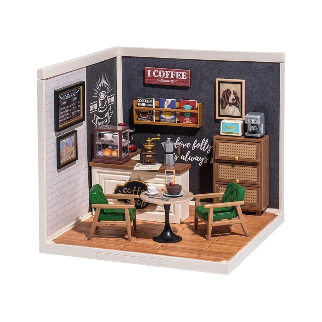 Cafetería Tiempo Brillante En Miniatura Robotime