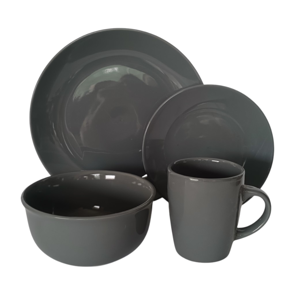 Juego De Vajilla Gris 16Pzs