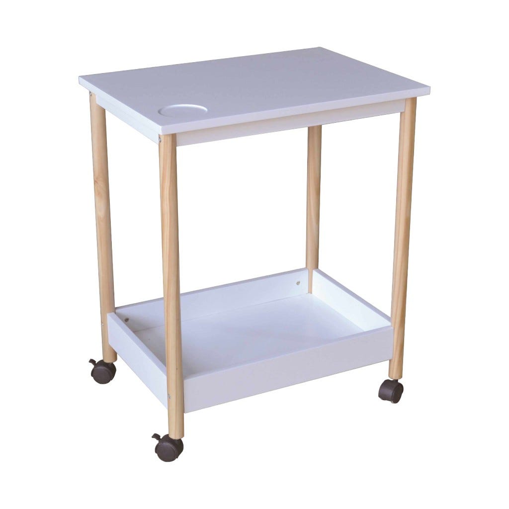 Carrito De 2 Niveles Blanco Soho 55X40X66.5Cm