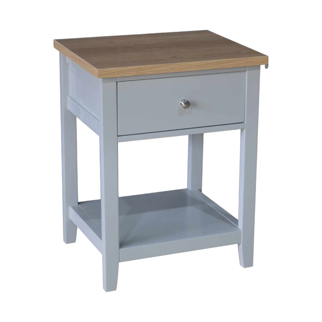 Mesita De Noche Smile Natural/Gris 48X39,5X62,5Cm