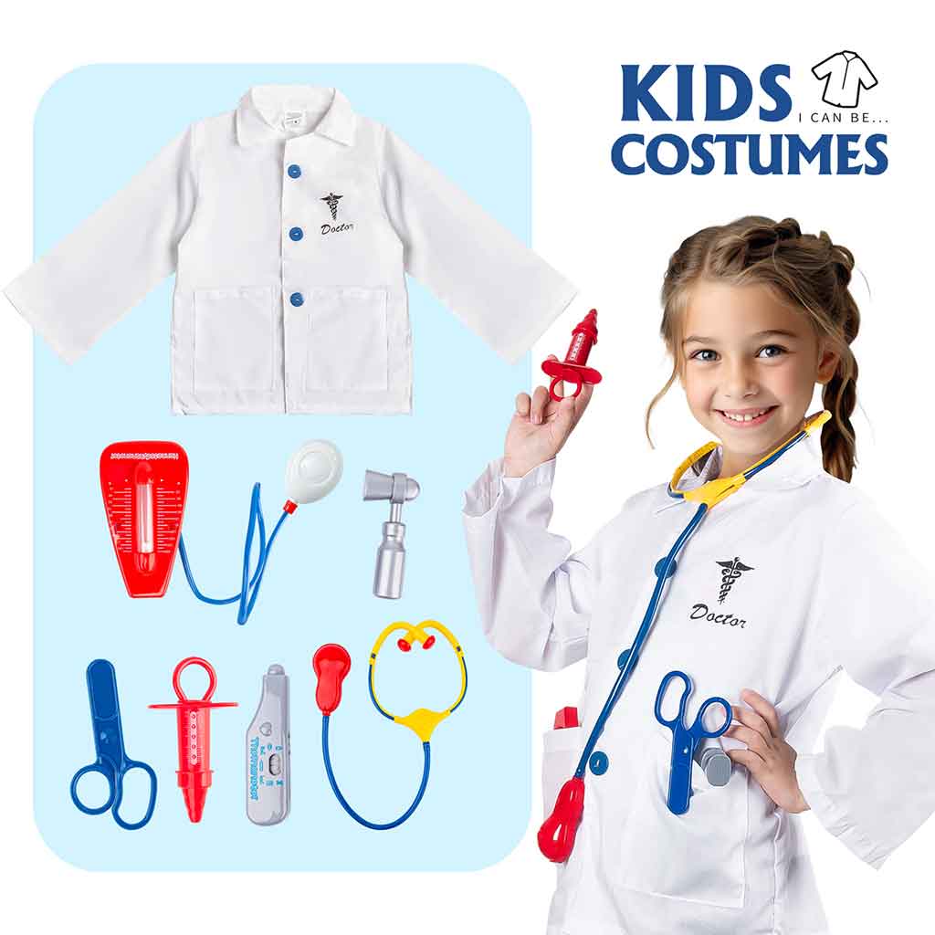 Disfraz Infantil De Doctor Con Accesorios De 6pcs