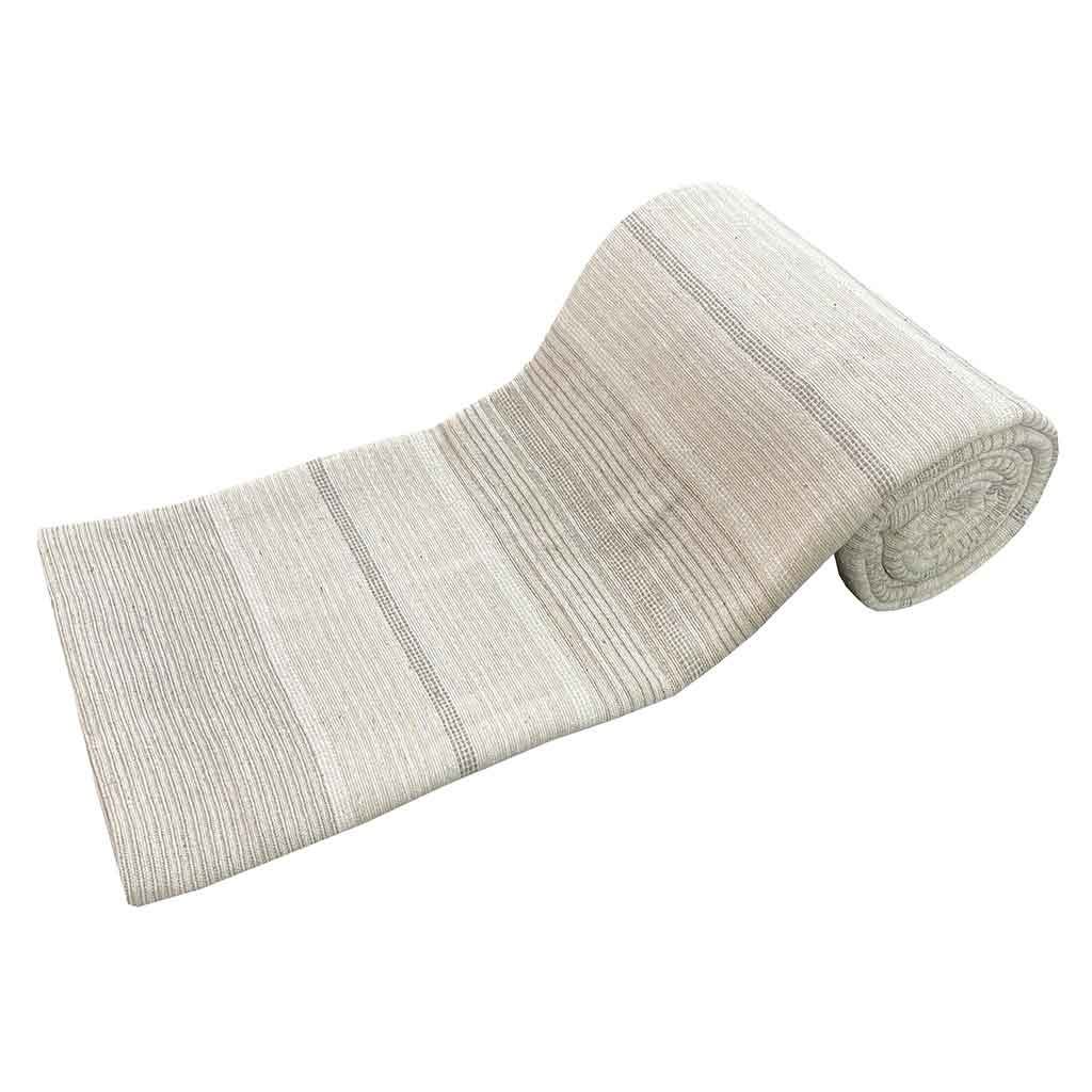 CUBRECAMA DE ALGODÓN BEIGE DE RAYAS