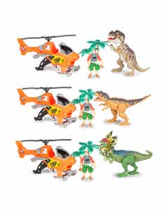 Set De Dinosaurio Con Helicóptero Y Accesorios - Surtido