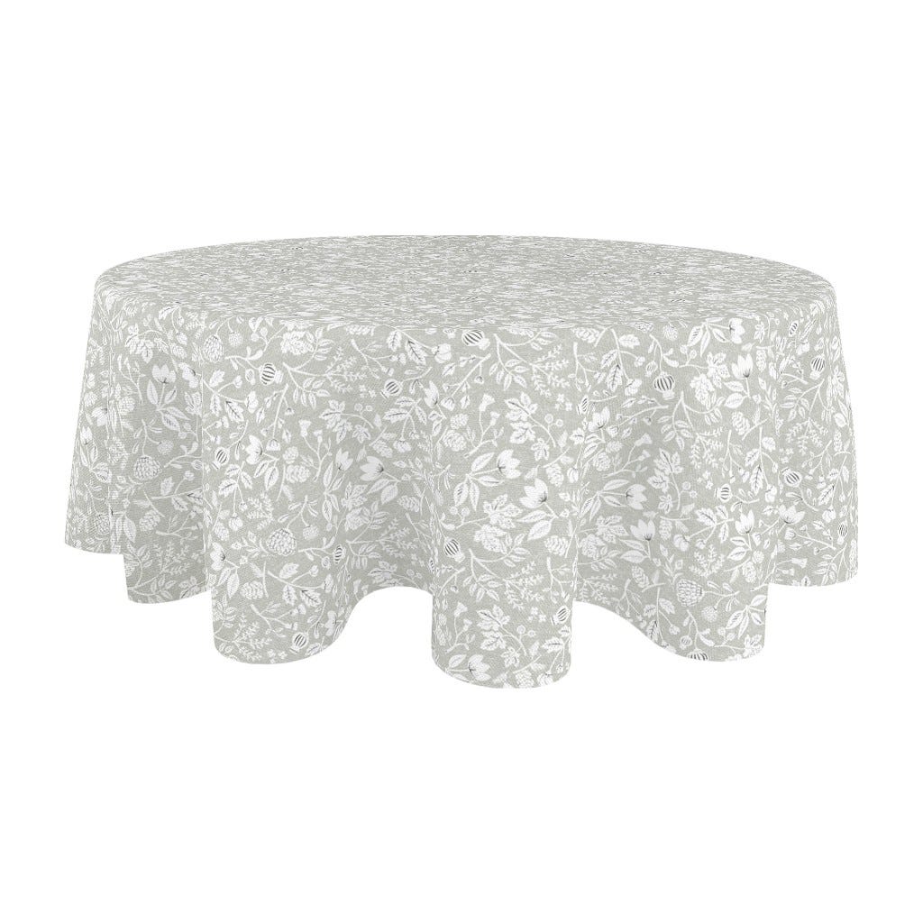 Mantel Redondo Gris Con Estamado 230Cm