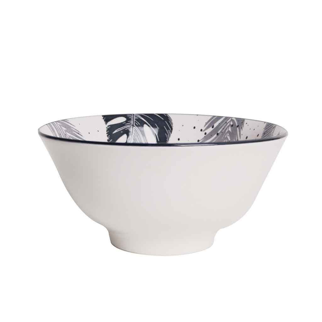 Cuenco Blanco Con Estampado Tropical 16Cm