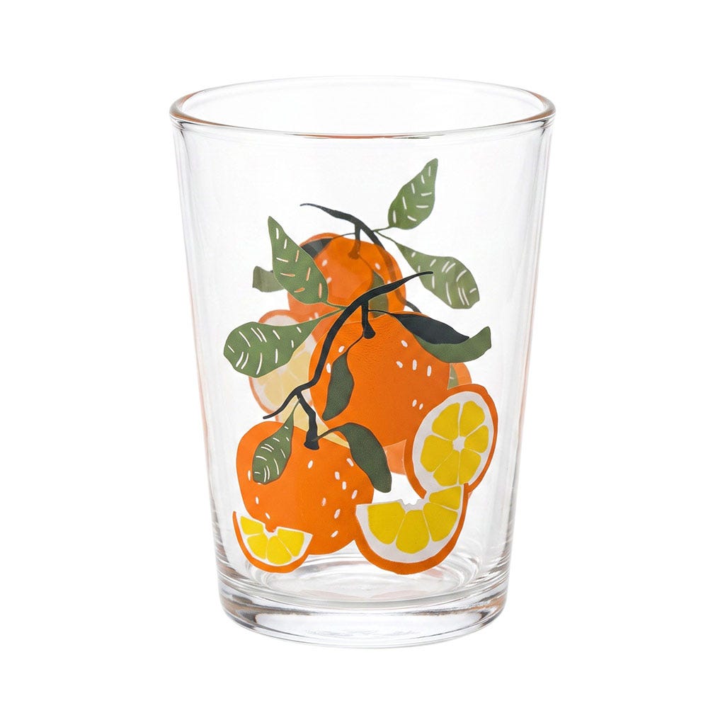 Vaso De Vidrio Estampado De Naranja 510 Ml